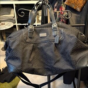 Coach Black Signature Jacquard Duffel Bag Unisex